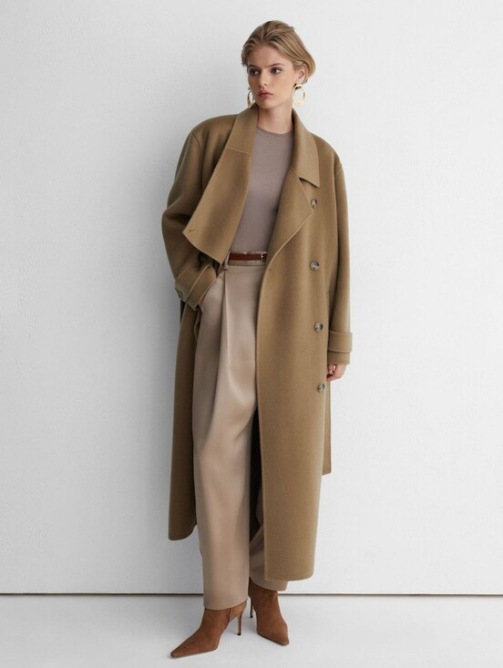 Reiss Jackets & Blazers - Reiss Arlo Atelier Wool Blindseam Double-Breasted Coat in Khaki